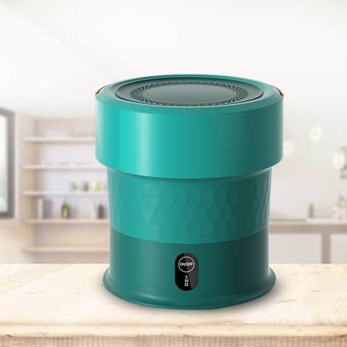 Pliable Mini Lave Linge Studio Turbo Petite Machine à Laver Le Linge 13L pour Voyage Voyage d'affaires,Green-Ozone