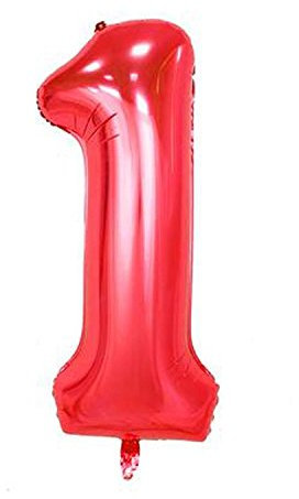 WT Ballon gonflable chiffres 60 cm (1, rouge)