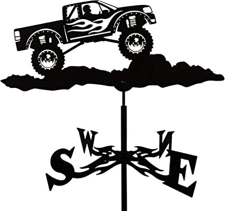 AKSHVA wetterhahn Metall für Garten Wetterfahne aus Metal LKW -Weathervanes Deluxe Edelstahl Langlebiger Wind Schaufel Art Deco Accessoires Wetter Schaufel for Dachgarten Outdoor Farm