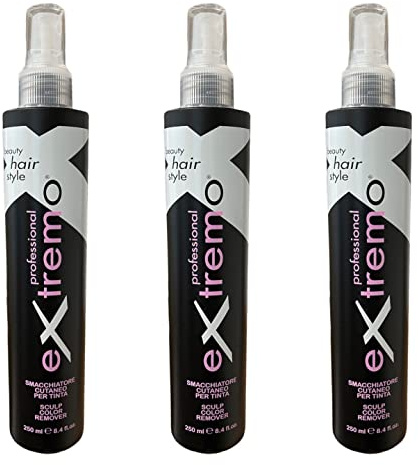 3 x 250 ml extremo professionelle Haarfarbe Farbentferner für die Haut - Made in Italien.