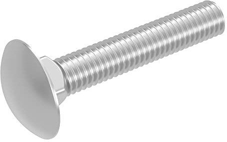SECCARO Schlossschraube M5 x 30 mm, Edelstahl V2A VA A2, DIN 603 / ISO 8677, Flachrundkopf mit Vierkantansatz, Vollgewinde, 20 Stück