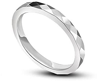 Aotiwe Herren Ringe Set, Freundschaftsringe Beste Freundin Silberner Minimalistischer Ring Facettenreich 3.5mm Edelstahl Größe 49 (15.6)