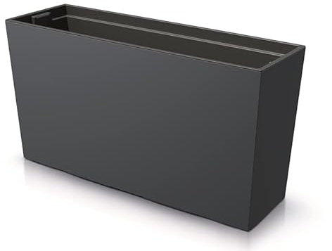 BirnePower Blumenkasten Blumenkübel Blumentopf Pflanzkasten Balkonkasten Matt Pflanzgefäß Middle 77cm x 41cm mit Pflanzeinsatz (Anthrazit Matt)