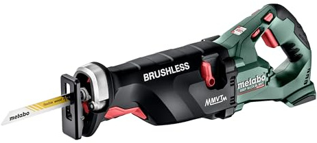 metabo Akku-Säbelsäge SSEP 18 LTX BL MVT - 18 V, 32 mm Sägeblatthub - Brushless Motor, Vario-Elektronik, Pendelhub, LED Arbeitslicht, werkzeugloser Sägeblattwechsel, vibrationsarm - Inkl. metaBOX