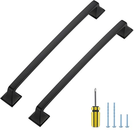 Ravinte Hardware Küchenschrankgriffe, 19,8 cm, Lochmitte, Schwarz, 10 Stück