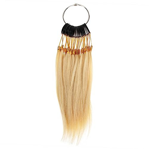 FRCOLOR Nuancier De Couleurs Cheveux Humains 30 Mèches 9 Tons Anneaux Inoxydables Extensions Salon Coiffure Professionnel Pratique