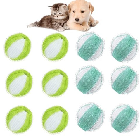 12 Pcs Pet Hair Remover Washing Machine Washing Machine Cleaner, Reusable Washing Machine Lint Remover Nylon Laundry Balls Shaped Pet Hair Catcher for Washing Machine,Suitable for washing machines