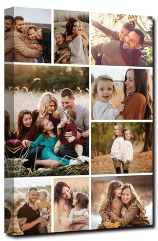 CXHOSTENT personalisierte Leinwand mit Ihren Fotos individueller Multi Collage Foto Leinwanddruck individuelle Bilder Laden Sie Ihre Fotos hoch (A5, 30.00 x 45.00 cms)