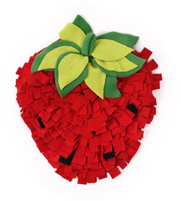 Snuffle Mat for Dogs,Food Sniffing Feeding Mat Pet Snuffle Mat,Interactive Feeding Game Toy for Dogs,Natural Foraging Skills,Slow Feeding Puppy Training Mat for Small,Medium Dog (Strawberry)