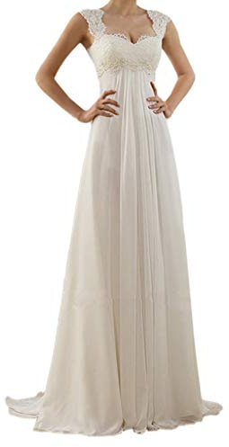 Nidddiv Robe de Mariée Longue Blanche Élégante - Grande Taille Haute - Soirée Plissée Patchwork - Dos Nu - Moulante