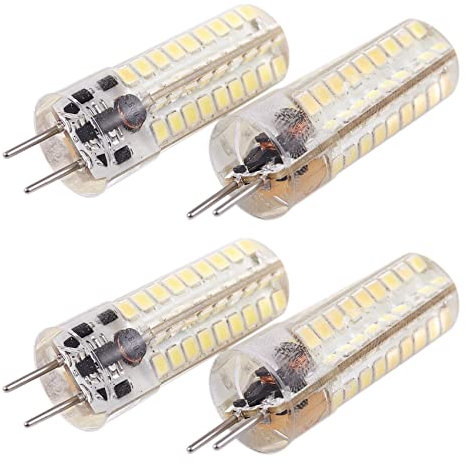 4X 6.5W GY6.35 Ampoules LED 72 2835 SMD LED 320Lm 50W Lampes HalogèNes ÉQuivalent Dimmable Blanc Pur 6000K 360 DegréS Angle de Faisceau Ampoule de MaïS en Silicone