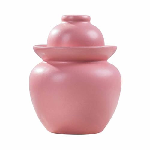 Fermentation Jar Ceramic Pickle Jar - Colorful Fermenting Crock With Water Seal Airlock Lid for Pickling Kimchi Sauerkraut - 1 Gallon Size