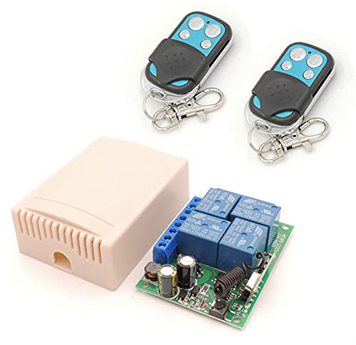 Kit opérateur de porte AC 10 Amp 220 0W 4CH 433M Hz Rf à distance sans fil commutateur de commande de contrôleur de relais récepteur for Garage Porte LED Ampoule Opérateur automatique électrique(