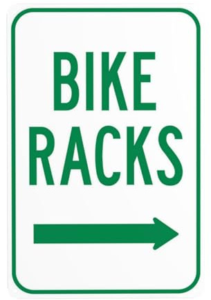 Letrero de advertencia de metal con flecha derecha para portabicicletas, cartel de seguridad para carretera, calle, hogar, negocios, decoración de pared, letreros de estaño de seguridad, 30,5 x 20,3