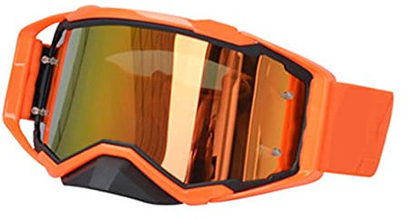 AYXAMO Motorradbrille，Motorradbrille Herren Motocross Goggles abseits der Straßenbrille Dirt Bike Motorrad Helme Goggles Ski Sport Gläser Mountainbike Radfahren Brille(Orange)