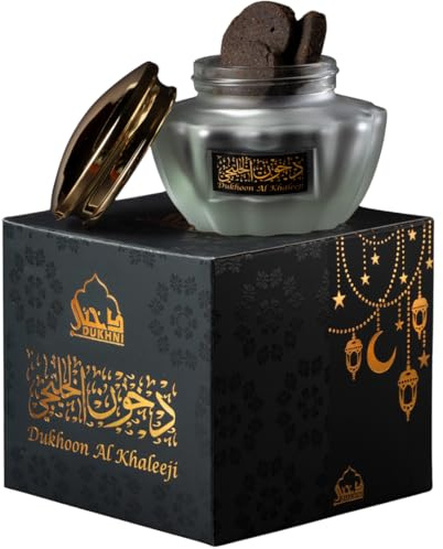 Dukhoon Al Khaleeji Oud Bakhoor by Dukhni | 40g Premium Agarwood Incense | Oudh Bakhoor Incense | Zesty Oriental Aroma | Long Lasting Bakhoor for Hair, Clothes, Prayer | Islamic Gifts for Women & Men