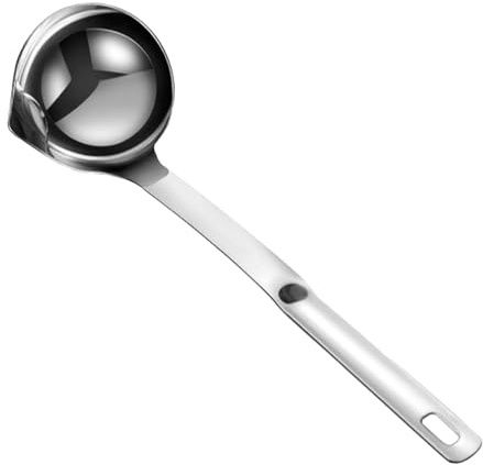 Ölabscheider Suppenkelle – Ölfilterlöffel für Fett | Edelstahl Ölfilter Schaufel Skimmer Heavy Duty Fettabscheider Schöpfkelle Soßen Separator Skimmer für Suppen, Saucen, Eintöpfe