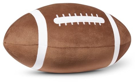 Amazon Basics NFL Fútbol Americano Peluche Almohada, Juguete Cojín Estilo Deportivo para Cama o Sofá, Decoración Habitación Infantil, Marrón