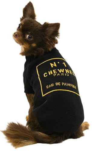 Everything Chic Designer Dog Clothes Sweater Shirt Outfit Small XS Teacup Cute Dogs Puppies French Bulldog Dachshund Chihuahua Cats Maltese Boy Girl (Medium, Chewnel)