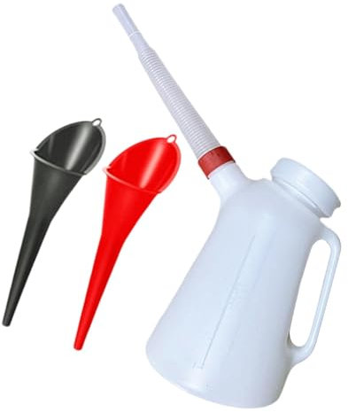 F Fityle Recipiente para Medir Aceite de 5L, 1 jarra 2 embudo