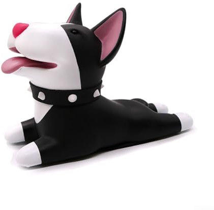 Tope de puerta con temática de mascotas, protección eficaz contra cierres accidentales (perro negro)
