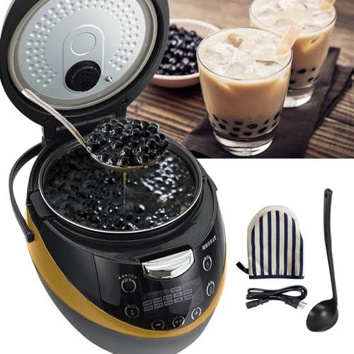 AUTUMFLATGAO Machine à Boba pour Thé Au Lait Et Aux Perles, Chauffe-Perles Automatique 8L, écran Tactile, Antiadhésif, Cuiseur à Boba Professionnel, Cuiseur à Perles De Tapioca avec Gants Cuillère