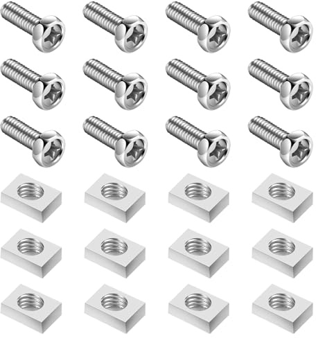 Lote de 12 tornillos y tuercas M6 x 12 mm para baterías de motocicleta, tuercas cuadradas y tornillos galvanizados para scooters y motos, M6 de