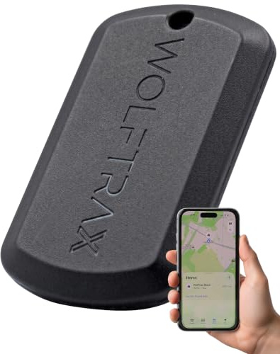 WOLFTRAX GPS Tracker Tag | Works with Apple Find My & Google Hub | UK Made | Item Finders For Key, Wallet, Bike | Privacy Focus Tracking Tag | Bluetooth Tracker Smart Tag with Long Battery Life (Grey)