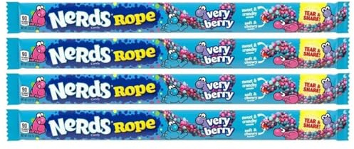 Very Berry Rope 26g – 4er Pack – Amerikanische Süßigkeit, Original USA Candy
