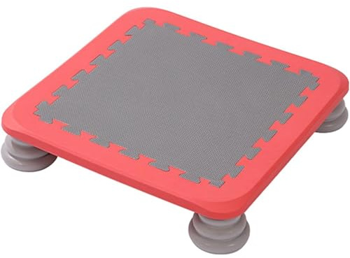 DHMYDPDZ Mini-Trampolin für Kinder, quadratisches Sprungtrampolin mit Rutschfester Basis,Rebounder-Sprungbrett,sensorisches Spielzeug für Kinder von 3-12 Jahren,Spielgerät für drinnen und draußen Red