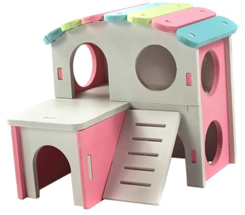 mophrati Mäusehaus Kleintierhaus Spielzeug Einzigartige, lustige Umgebung, die Hamster aktiv unterhält und glücklich Macht Villa Käfig Haustier Hamster Schlaf