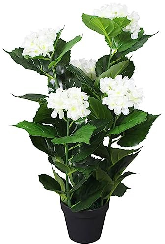 Sophrelle Planta Artificial Hortensia con macetero 60 cm Blanca Blanco,244441