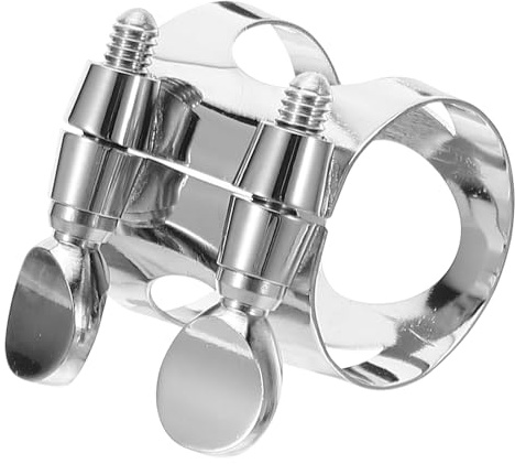 BETOOKY Abrazadera Clarinete Sib Niquelada Doble Tornillo para Sujetar Boquilla, Adecuado para Clarinete Agudo y Accesorios de Instrumentos Musicales