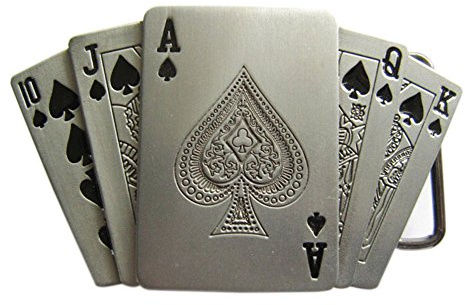 JEAN'S FRIEND New Royal Flush Spade Casino Lighter Vintage Belt Buckle Gürtelschnallen US Stock
