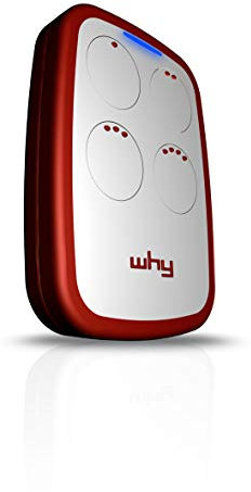 Why Evo Télécommande Rolling Code multifréquence de 280 à 868 MHz, ouvre-Porte Auto-Apprentissage programmable, radiocommande à Large portée avec 4 Boutons Rouge Grenade