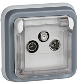 Legrand 191516 Plexo TV-Antennendose für Unterputz, IP55, wasserdicht, grau