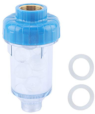 Pre-Filtro per Acqua Rubinetto e Lavatrice, 3/4 Pollici, ABS e Rame, Riduce Cloro e Calcare, 67x130mm