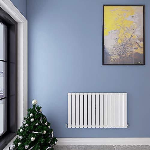Acezanble∣Horizontal Designer Flat Panel Radiator White-600x1020mm Single Panel Central Heating
