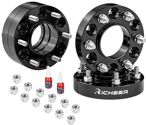 Richeer 6x5.5 Wheel Spacer for Silverado Sierra 1500, 1.25 Inch Hub Centric 6x139.7mm Wheel Spacers for Tahoe Sunurban Yukon Escalade Express 1500 with 14x1.5 Studs & 78.1mm Bore