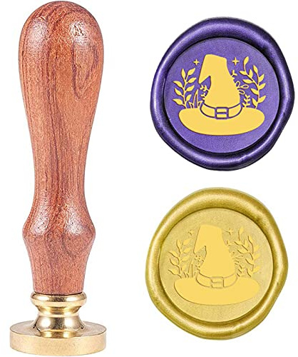 craspire Siegellack Stempel Zauberhut, Austauschbarer Siegelstempelkopf Mit Holzgriff Für Hochzeitseinladungskarten Flaschengeschenkdekoration
