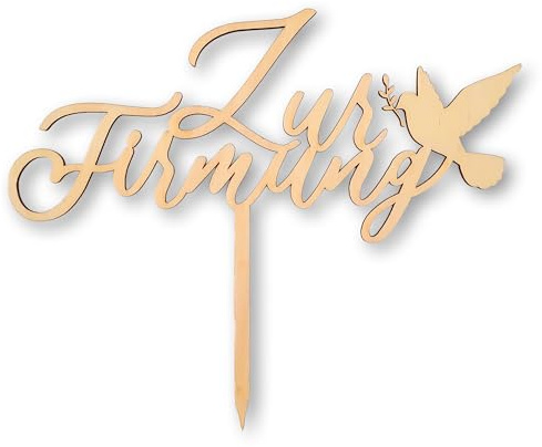 Cake Topper Zur Firmung | Tortenstecker Taube für Tortendeko Firmung | Cake Topper Firmung Deko (Walnuß)