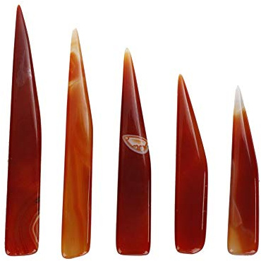 5 Cuchillos de ágata, Pulido de ágata, Cuchillo de Pulido, ágata, Oro, Plata, Joyería, Arcilla, Herramienta para Hacer Joyas, para Hacer Joyas de Oro Y Plata(rojo)