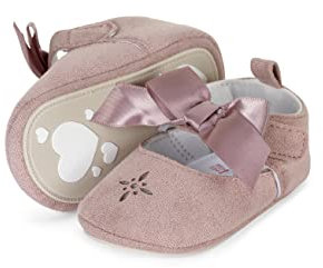 Sterntaler Baby Mädchen Ballerina Baby Babyballerina Schleife - Babyschuhe - mit rutschfester Herzchensohle - zartrosa, 19/20 EU