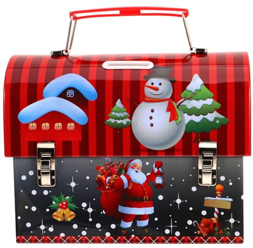 BESPORTBLE Caja de de Navidad para café, Lata de Metal, Lata para Galletas con Tapa, de Almacenamiento, de Navidad para, Vacaciones, Fiestas, niños, Caja de