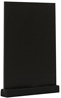 EUROPEL Kreidetafel Tischaufsteller, A4, Hochformat, Sockel aus Kiefernholz mit mattschwarzer Oberfläche, doppelseitig, für wasserbasierte Marker, für Restaurants, Hotels, Konferenzen, Festivals