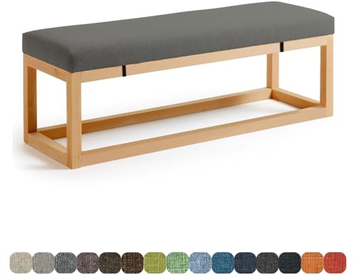 Lsjoaw Coussin de banc pour intérieur et extérieur - 80 x 40 x 5 cm - Idéal pour salle à manger, jardin, terrasse, baie vitrée, chaise longue, canapé, couleur #21 gris foncé