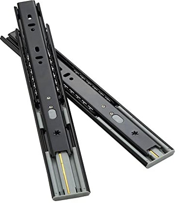 Schubladenschienen Push to Open 250mm-600mm Keine Installation Von Griffen Push-Pull Resilient Slides Touch-Sensitive Silent Steel Ball Linear Slides Load Capacity 45KG ( Color : Rebound , Size : 350m