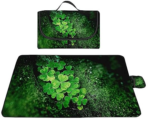 TengYuer Picknickdecke 180x200cm Stranddecke Wasserdicht Sandfrei Isoliert Faltbar Strandmatte mit Tragegriff Outdoor Campingdecke XXL für Camping Parks Strände Picknick GrüNes GlüCksgras