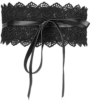 ZKGYUS Ceinture Obi Large pour Femme - Haute Qualité, Grosse Ceinture pour Robe (Noir)
