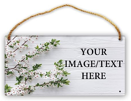 Cartello in Legno Personalizzato per Porte - Testo Personalizzato per Benvenuto, Garage e Spazi all'Aperto